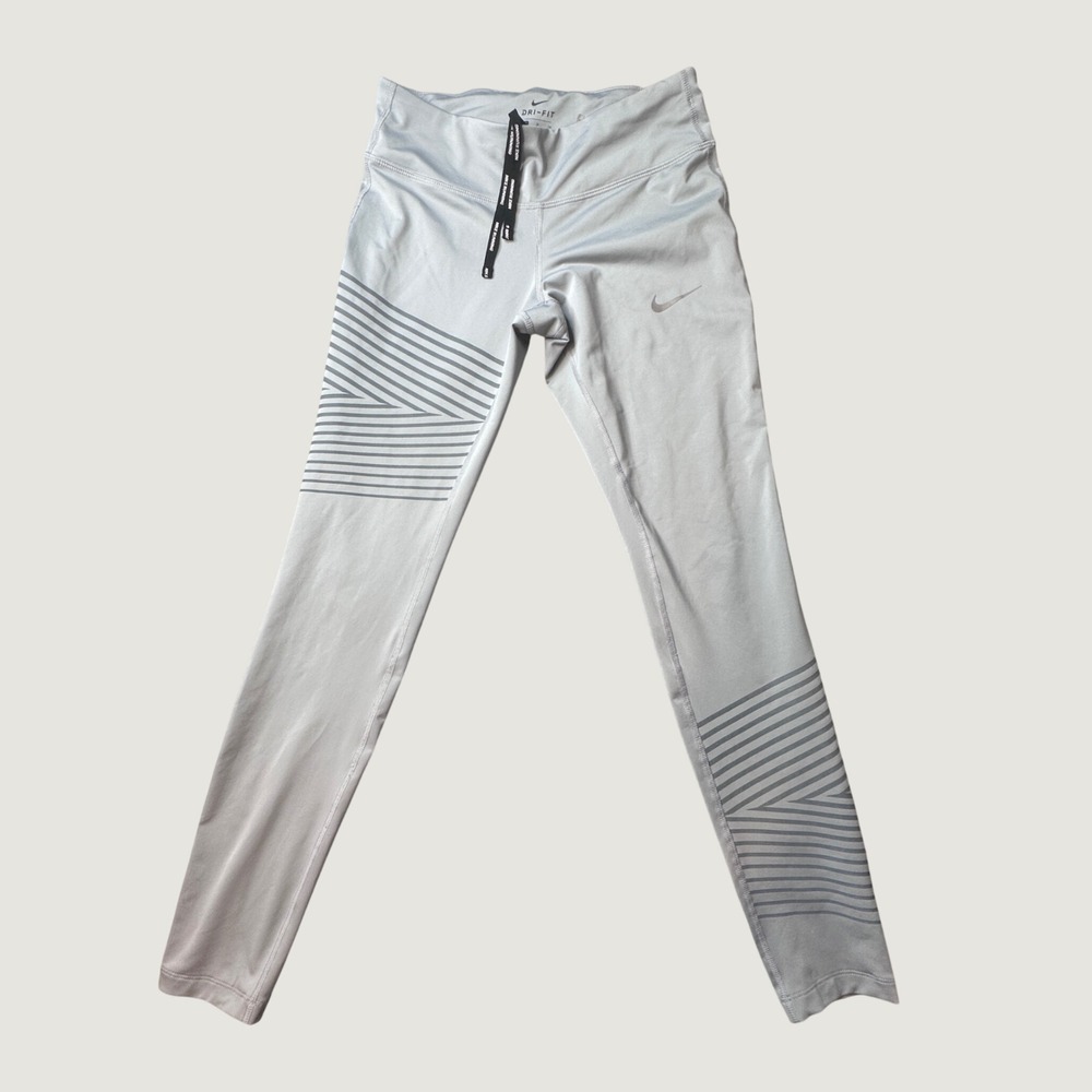 Nike Leggings Womens Small Gray Dri-FIT Power Epic Run 856682-012 Geometric